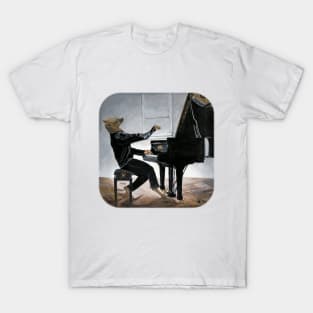 Gnoll Pianist Mythical Creature Fantasy Illustration T-Shirt